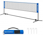 Ne&scaron;iojamas badmintono ir teniso tinklas su reguliuojamu auk&scaron;čiu, 400x155x103 cm