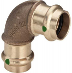 VIEGA Sanpress alkūnė 90 laipsnių 54 mm, pagaminta i&scaron; pistoleto metalo Įvorė/įvorė, SC-Contur
