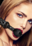 Ouch By Shots OUCH! Diamond Pattern Adjustable Breathable Ball Gag Neoprene Juodas