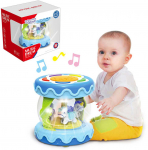 WOOPIE BABY būgno muzikinės dėžutės projektorius 3 viename muzikinis žaislas kūdikiams + volelis, skirtas mokytis &scaron;liaužioti