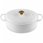 Le Creuset Ketaus puodas ovalus 31cm | 6,3L baltas