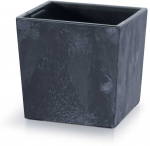 Sodo vazonas su įdėklu Urbi Square Low Beton Effect 29,5 x 29,5 x 29 cm antracitas PROSPERPLAST