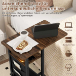 Promotions &Scaron;oninis staliukas, C formos su įkrovimo stotele, 69x30x69 cm, Ruda juoda