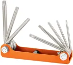 8 in 1 sulankstomas TORX atsuktuvų rinkinys metaliniame korpuse. T9-10-15-20-25-27-30-40 Truper&reg;