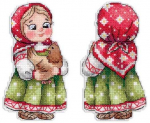 MP Studia Beldizart Kryželiu siuvinėjimo rinkinys "Mergaitė su vi&scaron;ta" 12x7 cm SR-1170