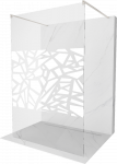 Walk-in du&scaron;o sienelė Mexen Kioto, Brushed nickel, baltas ra&scaron;tas, 110 x 200 cm