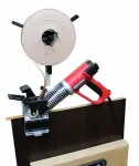 Briaunų apdailos ma&scaron;ina, baldams, su &scaron;oniniais ir galiniais apipjaustytuvais, aliuminio liejinys, temperatūros kontrolė, 50 mm laminavimo ma&scaron;ina