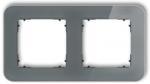 Karlik Elektrotechnik 28-12-IRSZ-2 ICON Universalus dvigubas suapvalintas rėmas - stiklo efektas (rėmas: grafito dugnas: juodas) 28-12-IRSZ-2