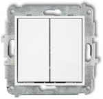 Karlik Elektrotechnik 25IWP-44.2 ICON Dviejų polių įprastai atidaromas jungiklio mechanizmas (du mygtukai be piktogramų, atskiras maitinimo &scaron;altinis) matinė balta 25IWP-44.2