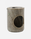 Meraki - Aliejaus degiklis - MKMarble rusvai gelsvas - Sidabrinė apdaila - Ilgis: 7,5 cm, Plotis: 7,5 cm, Auk&scaron;tis: 10 cm