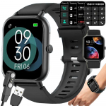 I&scaron;manusis laikrodis su guminiu dirželiu, Bluetooth, juodas