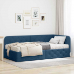 Lova Kampinė lovos konstrukcija Mėlyna 100 x 200 cm audinys