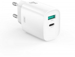XO sieninis įkroviklis CE30 PD 30W 1x USB-C 1x USB baltas + laidas USB-C - USB-C