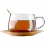 Vialli Design Puodelis 400 ml su &scaron;auk&scaron;teliu ir auksine lėk&scaron;te Eva 1913