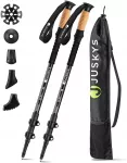 Juskys Trekking lazdų rinkinys, 2 vnt., reguliuojamas 65-135 cm, juodos spalvos