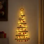 Kabančios Kalėdų eglutės su žaisliukais 90 cm 30 LED