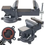 Powermat Dailidės spaustuvai 125 mm besisukantys su priekalu 360 PM-IS-125T