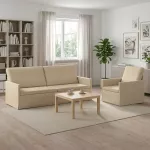 Sofa Sofos komplektas 2 vnt. Kreminė Audinys