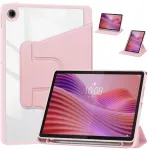 Plan&scaron;etinio kompiuterio dėklas 4kom.pl 360 Crystal skirtas Lenovo Tab 10.1 2025, rožinis &ndash; apsauginis su stovu, prieiga prie prievadų ir mygtukų