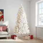 Dirbtinė Sulankstoma Kalėdų Eglutė 210 cm 300 LED &Scaron;ilta balta