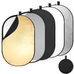Objektyvas K&f Concept 5-in-1 fotografijos &scaron;viesos at&scaron;vaitas 60 x 90 cm ovalus at&scaron;vaitas sulankstomas at&scaron;vaitas portretinei nuotraukai asmenukėms vestuvių fotografijai lauko ap&scaron;vietimui su ne&scaron;iojimo krep&scaron;iu