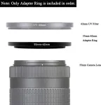 55&ndash;62 mm objektyvo filtro adapterio žiedas, 55 mm objektyvas į 62 mm filtrą, gaubtą, objektyvo konverterį ir kitus priedus (2 vnt.), Fire Rock Aviation aliuminio lydinio 55&ndash;62 mm žiedas
