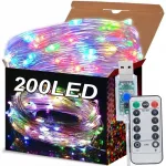 200 led eglutės lemputės vielutės 20m usb lemputės su nuotoliniu valdymu daugiaspalvės