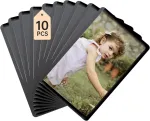 Fretonba 10 mini magnetinių nuotraukų rėmelių pakuotė, 7,5 x 5 cm, nuotraukų magnetai, "pasidaryk pats" &scaron;aldytuvo magnetai, nuotraukų mai&scaron;eliai nuotraukoms, atvirukams, juodi