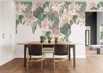 Rasch tapetai 590036 - fototapetai ant neaustinės medžiagos su gėlėmis žalios, raudonos ir baltos spalvos i&scaron; kolekcijos Magicwalls - 3,00 m x 3,00 m (i x P)