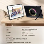 Objektyvas Hdeye Skaitmeninis nuotraukų rėmelis 10.1 colio Wifi, Hd 1280 x 800 Ips jutiklinis ekranas, elektroninis nuotraukų rėmelis su 32 Gb atmintimi, automatinis pasukimas, lengvas nuotraukų ir vaizdo įra&scaron;ų perkėlimas per Aimor programėlę, Rgb ap ...