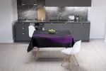 Le Jardin du Lin virtuvinis dekoratyvinis staltiesė, violetinė, juoda, 140 x 140 cm - sukurta ir pagaminta Turkijoje