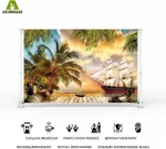 Aoihrraan 1,5 x 1 m vasaros piratų fonas jūra piratų laivas senas medinis vairas papuo&scaron;alų dėžutė statinė medinės grindys sala jūros vaizdas fotografija berniuko gimtadienio vakarėlis vaiko portreto foto studijos rekvizitai