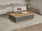 Hanah Home stilingas kavos staliukas, atlantic pine & anthracite, 90 x 60 x 28.6 cm, 100% melaminu dengta medžio drožlių plok&scaron;tė, 18 mm storio, modernaus dizaino svetainėms