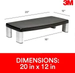 Laikiklis 3m reguliuojamas monitoriaus stovas, 50.8 x 30.48 x 14.9 cm - juodas/sidabrinis
