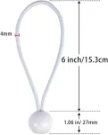 25 vienetų bungee virvių su kamuoliuku rinkinys, 15 cm, elastinė ri&scaron;imo virvė, palapinės guma, guminis įtempiklis su kamuoliuko i&scaron;plėtimo kilpomis reklamjuostėms, brezentams, pavėsinėms, reklaminiams stendams, palapinėms, juoda