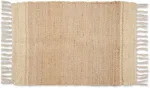 Dii rankų darbo austų džiuto kilimų kolekcija 2 x 91 cm - kreminės spalvos juosta
