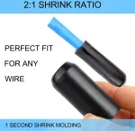 Termi&scaron;kai susitraukiantis vamzdelis, termi&scaron;kai susitraukiantys dangteliai 30 mm, &scaron;iluma susitraukiantis galinis dangtelis, vandeniui atspari izoliacija kabelio galui, 4 vnt. pakuotė (30 mm)