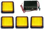 Rs led 4 lempų rinkinys 36 led valdiklis Blyksinčios Stroboskopinės 12v oranžinės