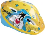 Warner Bros. vaiki&scaron;kas dviračio &scaron;almas Looney Tunes Titti Silvestro mergaitėms, 52-56 cm, &scaron;viesiai mėlynas, geltonas, apsauga, S