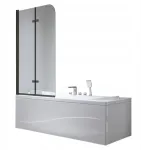 Hydrosan Bps dviejų dalių vonios sienelė Pr04 juoda 90x140 cm 6 mm