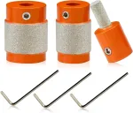 Bgtec Deimantinis &scaron;lifavimo antgalis stiklo apdirbimui, 3 vnt., 25 mm/19 mm/6 mm žalvario &scaron;erdis, skirtas stiklo dažymo &scaron;lifavimo antgaliams, deimantinio &scaron;lifavimo antgalių galvučių įrankiai, vitražo įrankiai ir priedai vitražui