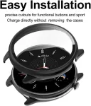 Acadeny 2 dėklų rinkinys su grūdinto stiklo ekrano apsauga, suderinamas su Amazfit Gtr Mini, 9h kietumas, 360&deg; visapusi&scaron;ka apsauga, itin plonas apsauginis pc dėklo dangtelis, juodas + juodas