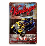 Metalinė dekoratyvinė lentelė - Vintage Hot Rod Retro Garage 20 x 30 cm