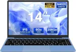 Ne&scaron;iojamas kompiuteris 14 colių Win11 256gb Ssd i&scaron;plečiama 1tb atmintis Celeron N4020 iki 2.8ghz 2.4g + 5g Wifi 1080p Hdmi Bluetooth belaidė pelė ir Azerty klaviatūra Membrane mėlynas