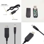 Usb 5v į 12v Dc Padidinimo Kabelis 5.5x2.1/2.5mm Maitinimo Jungtis 100cm
