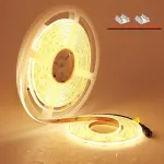 Topai cob led juosta 10 m &scaron;iltai balta vandeniui atspari 24 v led juosta 3000 k lauko labai ry&scaron;ki led juosta &scaron;iltai balta lipni 384 led/m cri>93 lanksti kerpama spintelėms laiptams pasidaryk pats dekoravimui