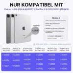 Earto dėklas su klaviatūra, skirtas Ipad Air 13 colių (m3 2025/m2 2024), 3 zonų ap&scaron;vietimas su 7 spalvomis, Ipad Pro 12.9 klaviatūra su jutikliniu kilimėliu, Qwertz i&scaron;dėstymas, skirtas Air 13/pro 12.9 6/5/4/3 Gen (2018-2022), juodas