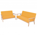 Sofa Sofos komplektas, 2 d., audinys, geltonas
