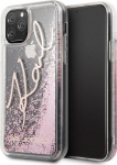 Dėklas Karl Lagerfeld Guess Glitter Signature Cover skirtas Apple iPhone 11 Pro, rožinis