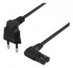 DELTACO laidas, 0,5 m, kampuotas CEE 7/16, IEC 60320, juodas DEL-109BK